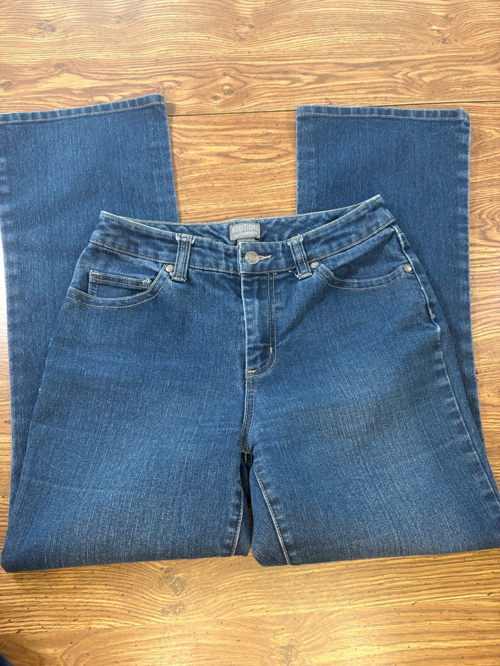 Chicos Additions Blue Bootcut Jeans Size 0 Short